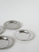 Lot De 4 Dessous De Verres En Inox, Design, 1970 - 11.5 Cm