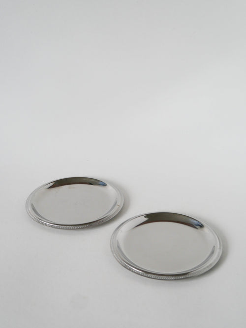 Paire De Dessous De Bouteilles En Inox, 1970 - 14 Cm