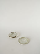 Paire De Dessous De Verres, En Verre & Métal Argenté, 1950