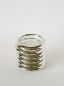 Paire De Dessous De Verres, En Verre & Métal Argenté, 1950