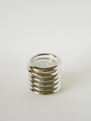 Paire De Dessous De Verres, En Verre & Métal Argenté, 1950