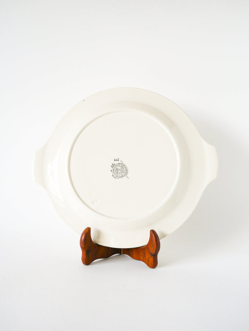 Plat À Gâteau Villeroy.& Boch - Lignes - Orange Et Argent - 1960