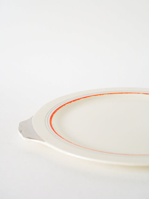 Plat À Gâteau Villeroy.& Boch - Lignes - Orange Et Argent - 1960