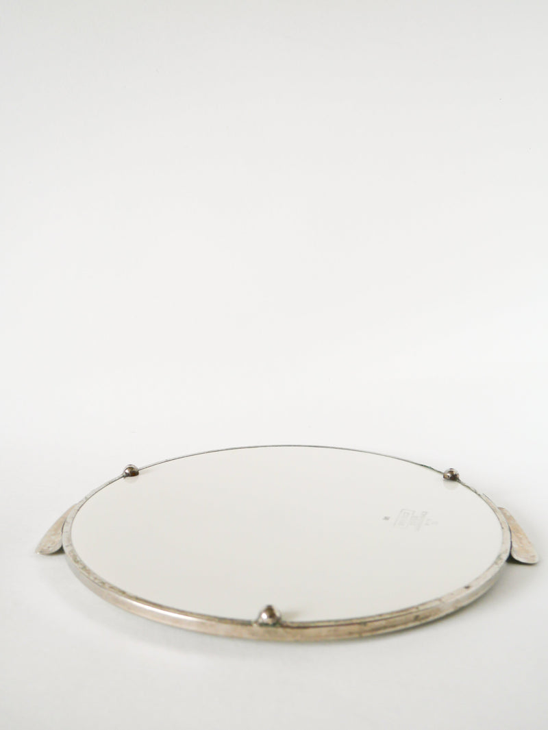 Plat À Gâteau Digoin Sarreguemines - En Faïence Et Chrome - Modèle Beaujeu - Vert Et Bleu - 1960