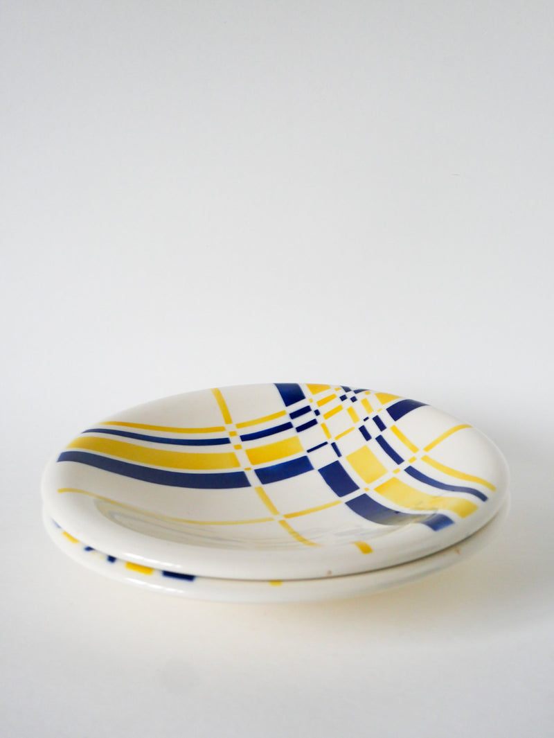 Paire De Plats Creux - Bleu & Jaune - Design - 1960