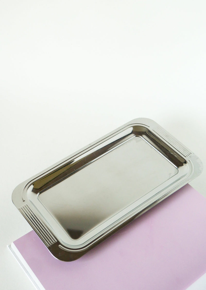 Plat Rectangulaire En Inox - Guy Degrenne - Design - 1970