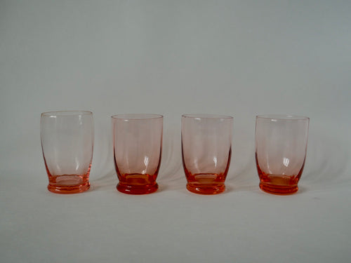 Lot De 4 Verres À Eau Roses Art Déco - Années 30