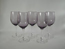 Lot De 5 Verres À Vin En Verre Bullé Violet - Années 70