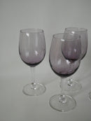 Lot De 5 Verres À Vin En Verre Bullé Violet - Années 70