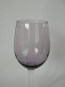 Lot De 5 Verres À Vin En Verre Bullé Violet - Années 70