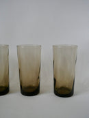 Lot De 6 Verres Fumés Design Long Drink - Années 70