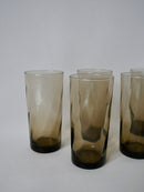 Lot De 6 Verres Fumés Design Long Drink - Années 70