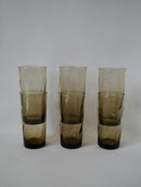 Lot De 6 Verres Fumés Design Long Drink - Années 70