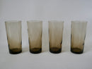 Lot De 4 Verres Fumés Design Long Drink - Années 70