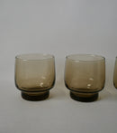 Lot De 4 Verres À Eau Design En Verre Fumé - Années 70