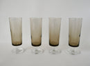 Lot De 4 Flûtes À Champagne En Verre Fumé - Années 70