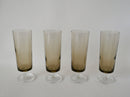 Lot De 4 Flûtes À Champagne En Verre Fumé - Années 70