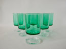 Lot De 6 Verres À Vin En Verre Vert Luminarc - Années 70