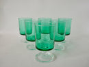 Lot De 6 Verres À Vin En Verre Vert Luminarc - Années 70