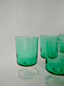 Lot De 6 Verres À Vin En Verre Vert Luminarc - Années 70