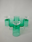 Lot De 6 Verres À Vin En Verre Vert Luminarc - Années 70