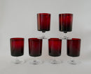 Lot De 6 Grands Verres À Vin En Verre Bordeaux Luminarc - Années 70