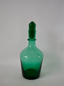 Ensemble D'Une Carafe Et De 4 Verres Design En Verre Vert - Années 70