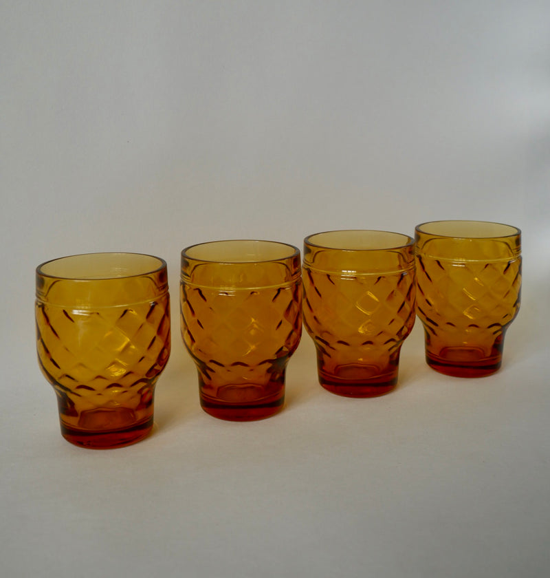 Lot De 4 Verres Ambrés Pernod - Années 70