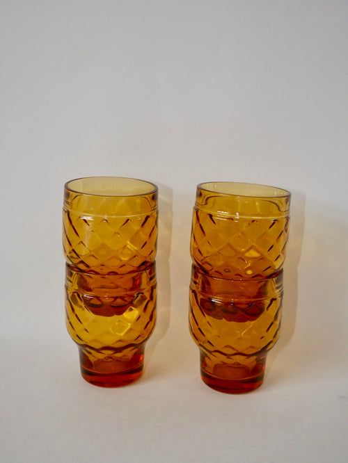 Lot De 4 Verres Ambrés Pernod - Années 70