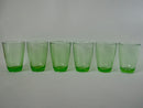 Lot De 6 Verres À Eau Made In France En Verre Vert - Années 70