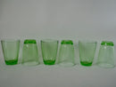 Lot De 6 Verres À Eau Made In France En Verre Vert - Années 70