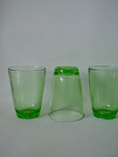 Lot De 6 Verres À Eau Made In France En Verre Vert - Années 70