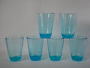 Lot De 7 Verres À Eau Made In France En Verre Bleu - Années 70