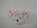 Ensemble De 6 Verres À Eau Jeux De Cartes - Années 70