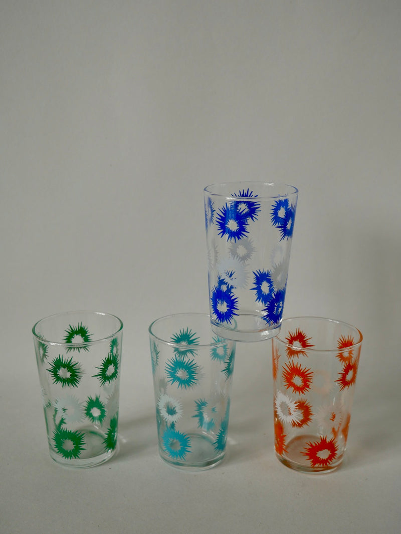 Lot De 4 Verres À Liqueur Design Colorés - Années 70