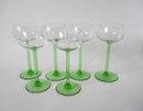 Lot De 6 Verres À Vin Blanc À Pieds Vert Clair - 1970