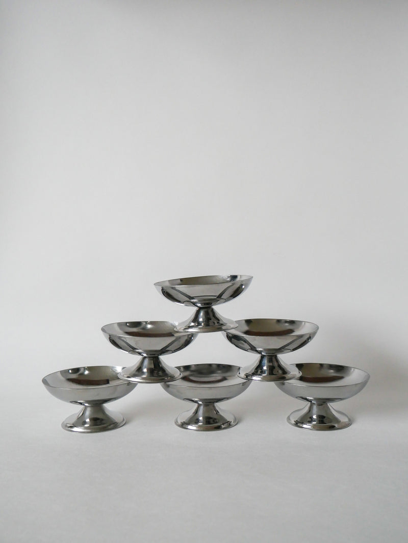 Lot De 6 Coupes Design En Inox - 1970 9 X 5 Cm