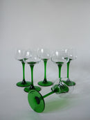 Lot De 6 Verres À Pieds Vert Made In France Luminarc - 1970