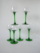 Lot De 6 Verres À Pieds Vert Made In France Luminarc - 1970