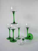 Lot De 6 Verres À Pieds Vert Made In France Luminarc - 1970