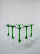 Lot De 6 Verres À Pieds Vert Made In France Luminarc - 1970