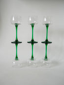 Lot De 6 Verres À Pieds Vert Foncé Made In France Luminarc - 1970