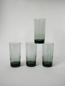 Lot De 4 Verres Long Drink En Verre Fumé Design - 1970