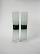 Lot De 4 Verres Long Drink En Verre Fumé Design - 1970