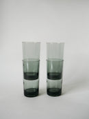 Lot De 4 Verres Long Drink En Verre Fumé Design - 1970