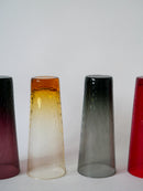 Lot De 4 Verres Long Drink Colorés Et Texturés Design - 1970