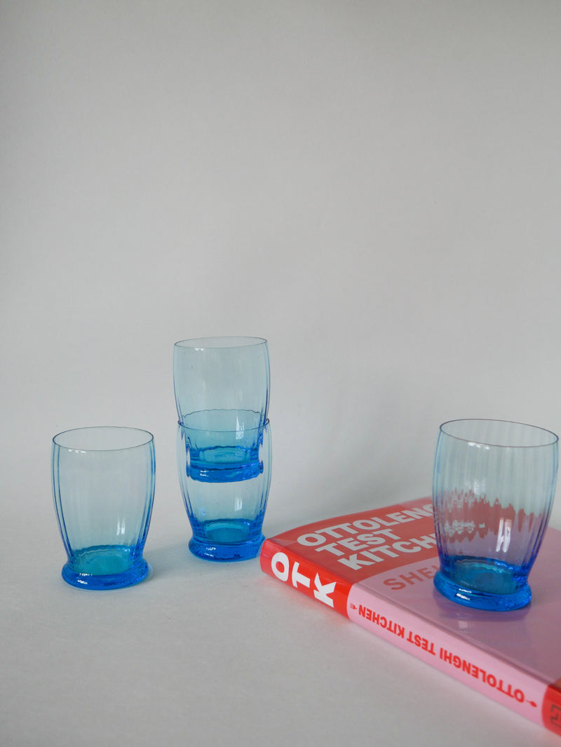 Lot De 4 Verres À Eau Turquoise Art Déco - 1930