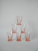 Lot De 6 Verres À Liqueur Rose Art Déco - 1970