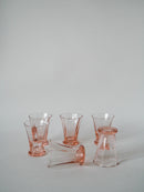 Lot De 6 Verres À Liqueur Rose Art Déco - 1970