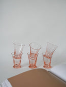 Lot De 6 Verres À Liqueur Rose Art Déco - 1970